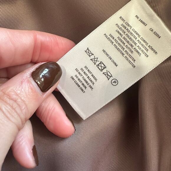 Anthropologie Mare Mare Taupe, Long Sleeve, Button Front Mini Dress NWT- 2XS - Picture 7 of 12